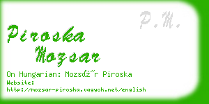 piroska mozsar business card